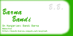 barna bandi business card
